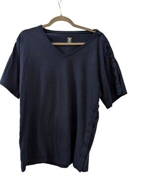 Adaptive Navy V-Neck Snap-Side T-Shirt Large Inspired Comforts 100% Cotton Soft